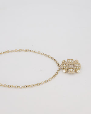 Chanel Byzantine Gold Necklace with CC, Pearls and Crystal Details