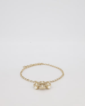 Chanel Byzantine Gold Necklace with CC, Pearls and Crystal Details