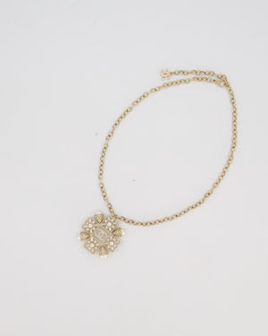 Chanel Byzantine Gold Necklace with CC, Pearls and Crystal Details