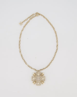 Chanel Byzantine Gold Necklace with CC, Pearls and Crystal Details