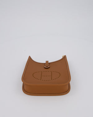 Hermès Mini Evelyne 16 Bag in Gold Clemence Leather with Gold Hardware