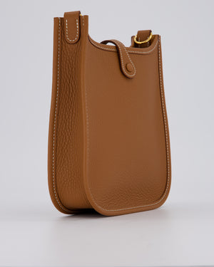 Hermès Mini Evelyne 16 Bag in Gold Clemence Leather with Gold Hardware