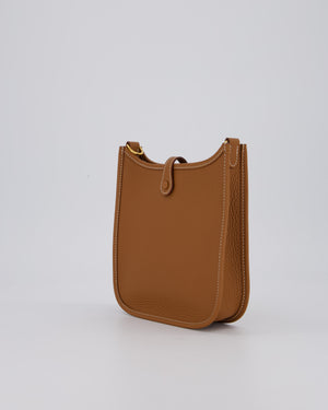 Hermès Mini Evelyne 16 Bag in Gold Clemence Leather with Gold Hardware