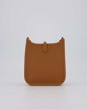 Hermès Mini Evelyne 16 Bag in Gold Clemence Leather with Gold Hardware