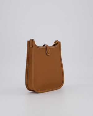 Hermès Mini Evelyne 16 Bag in Gold Clemence Leather with Gold Hardware
