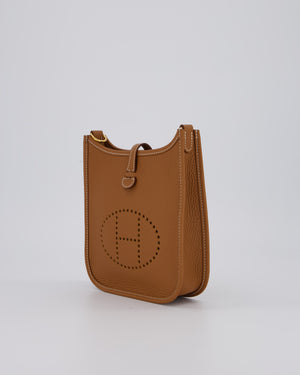 Hermès Mini Evelyne 16 Bag in Gold Clemence Leather with Gold Hardware