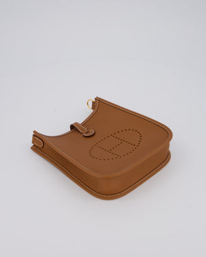 Hermès Mini Evelyne 16 Bag in Gold Clemence Leather with Gold Hardware