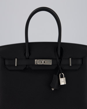 *VERY RARE* Hermès Birkin 30 Retourne Bag in Noir Togo Leather with Palladium Hardware