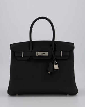 *VERY RARE* Hermès Birkin 30 Retourne Bag in Noir Togo Leather with Palladium Hardware
