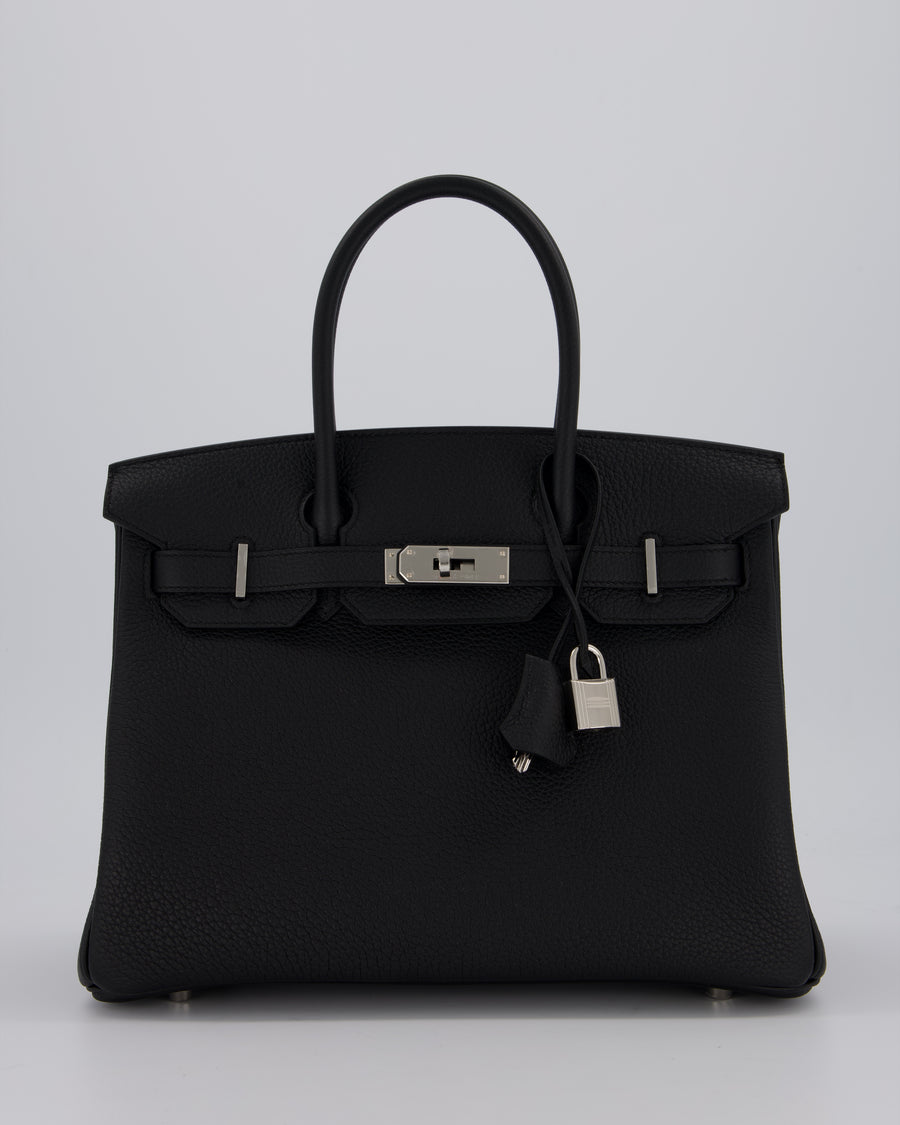 *VERY RARE* Hermès Birkin 30 Retourne Bag in Noir Togo Leather with Palladium Hardware