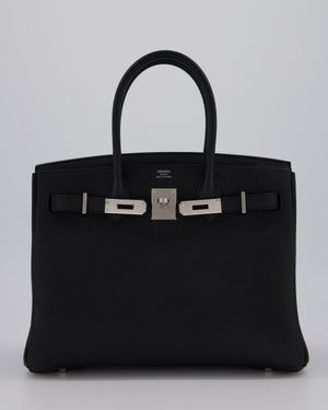 *VERY RARE* Hermès Birkin 30 Retourne Bag in Noir Togo Leather with Palladium Hardware