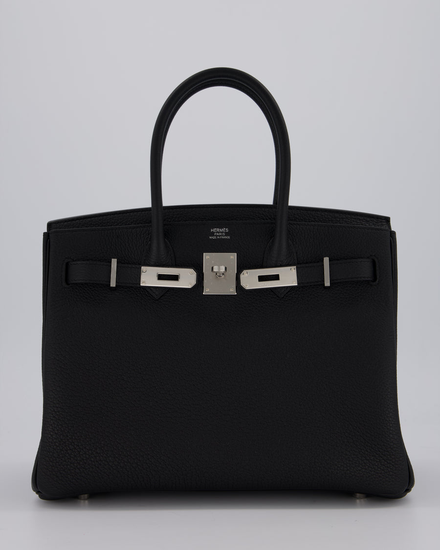 *VERY RARE* Hermès Birkin 30 Retourne Bag in Noir Togo Leather with Palladium Hardware