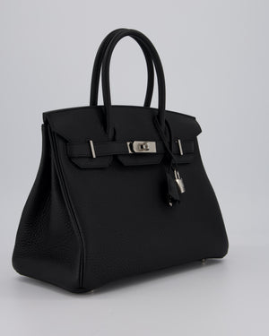 *VERY RARE* Hermès Birkin 30 Retourne Bag in Noir Togo Leather with Palladium Hardware