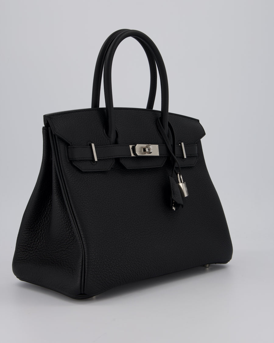*VERY RARE* Hermès Birkin 30 Retourne Bag in Noir Togo Leather with Palladium Hardware
