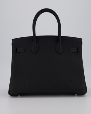 *VERY RARE* Hermès Birkin 30 Retourne Bag in Noir Togo Leather with Palladium Hardware