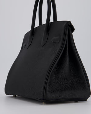 *VERY RARE* Hermès Birkin 30 Retourne Bag in Noir Togo Leather with Palladium Hardware
