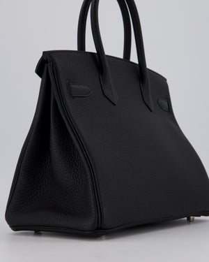 *VERY RARE* Hermès Birkin 30 Retourne Bag in Noir Togo Leather with Palladium Hardware