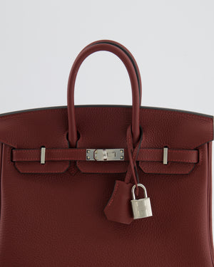 Hermès Birkin 25 Retourne Bag in Rouge H Togo Leather with Palladium Hardware