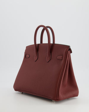 Hermès Birkin 25 Retourne Bag in Rouge H Togo Leather with Palladium Hardware