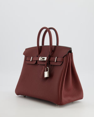 Hermès Birkin 25 Retourne Bag in Rouge H Togo Leather with Palladium Hardware