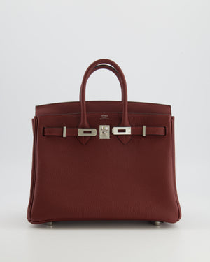 Hermès Birkin 25 Retourne Bag in Rouge H Togo Leather with Palladium Hardware