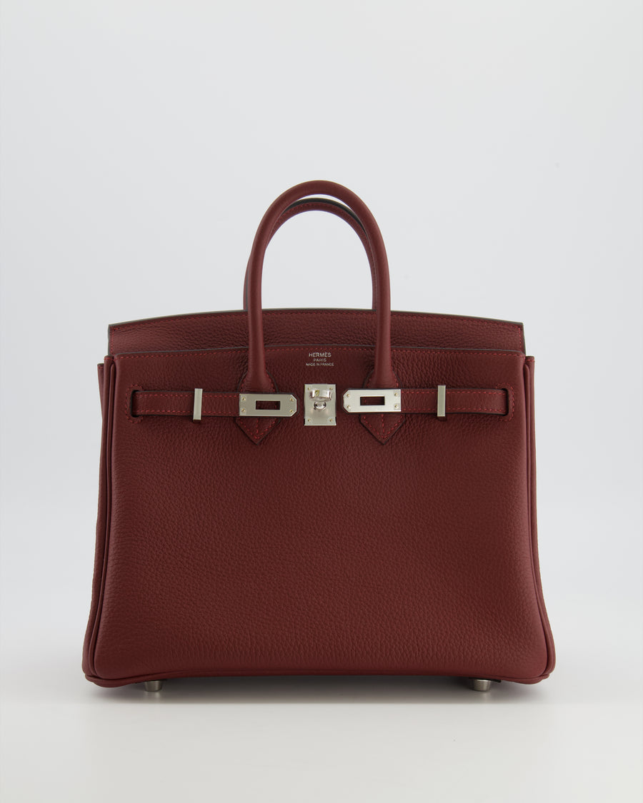 Hermès Birkin 25 Retourne Bag in Rouge H Togo Leather with Palladium Hardware