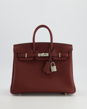 Hermès Birkin 25 Retourne Bag in Rouge H Togo Leather with Palladium Hardware