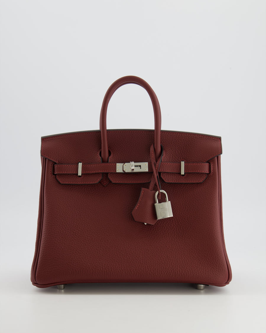 Hermès Birkin 25 Retourne Bag in Rouge H Togo Leather with Palladium Hardware