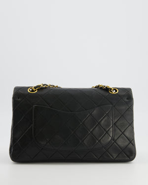Chanel Vintage Medium Classic Double Flap Bag in Black Lambskin Leather with 24K Gold Hardware