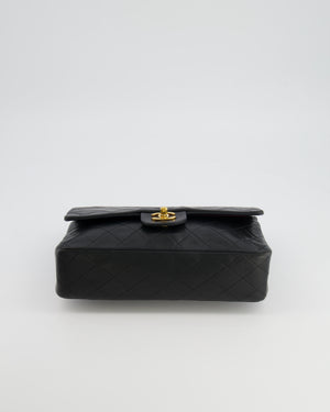 Chanel Vintage Medium Classic Double Flap Bag in Black Lambskin Leather with 24K Gold Hardware