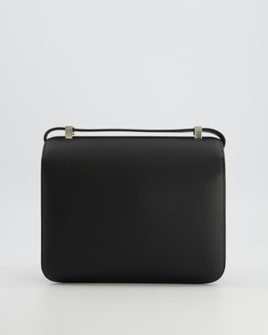 *LIMITED EDITION* Hermès Constance 24 Bag in Noir Swift Leather with Red, Blue and Beige Marbled Palladium Hardware
