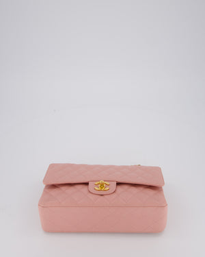 Chanel Pink Vintage Medium Classic Double Flap Bag in Caviar Leather with 24K Gold Hardware
