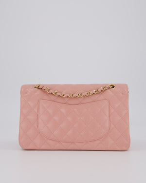 Chanel Pink Vintage Medium Classic Double Flap Bag in Caviar Leather with 24K Gold Hardware