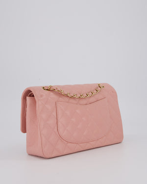 Chanel Pink Vintage Medium Classic Double Flap Bag in Caviar Leather with 24K Gold Hardware