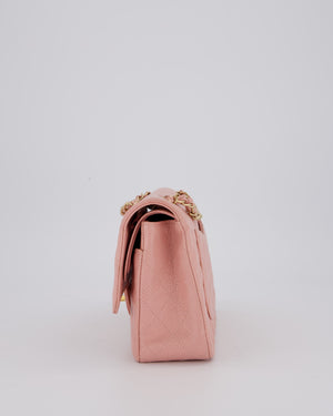 Chanel Pink Vintage Medium Classic Double Flap Bag in Caviar Leather with 24K Gold Hardware