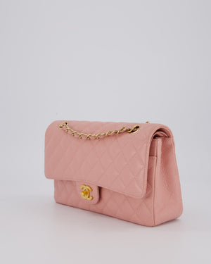 Chanel Pink Vintage Medium Classic Double Flap Bag in Caviar Leather with 24K Gold Hardware