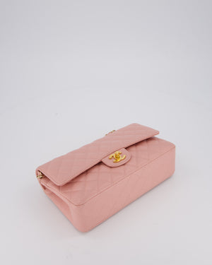Chanel Pink Vintage Medium Classic Double Flap Bag in Caviar Leather with 24K Gold Hardware