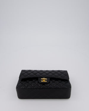 Chanel Black Vintage Medium Classic Double Flap Bag in Lambskin Leather with 24K Gold Hardware