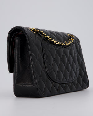 Chanel Black Vintage Medium Classic Double Flap Bag in Lambskin Leather with 24K Gold Hardware