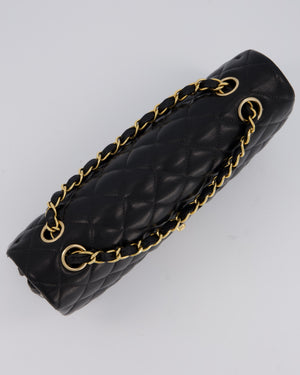 Chanel Black Vintage Medium Classic Double Flap Bag in Lambskin Leather with 24K Gold Hardware