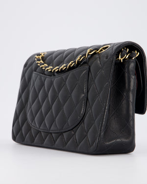 Chanel Black Vintage Medium Classic Double Flap Bag in Lambskin Leather with 24K Gold Hardware