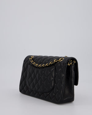 Chanel Black Vintage Medium Classic Double Flap Bag in Lambskin Leather with 24K Gold Hardware
