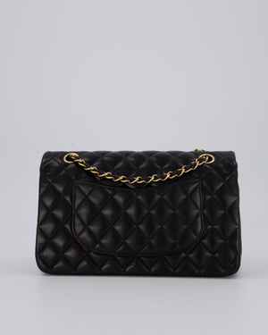 Chanel Black Vintage Medium Classic Double Flap Bag in Lambskin Leather with 24K Gold Hardware