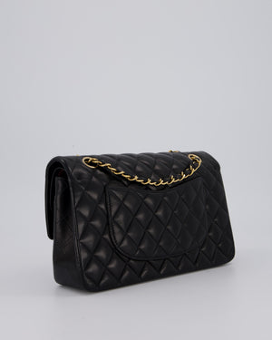 Chanel Black Vintage Medium Classic Double Flap Bag in Lambskin Leather with 24K Gold Hardware