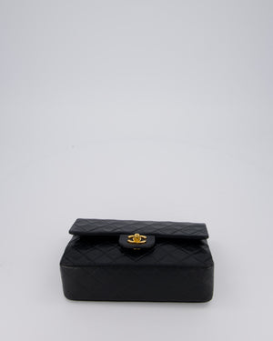 Chanel Vintage Black Small Classic Double Flap Bag in Lambskin Leather with 24K Gold Hardware