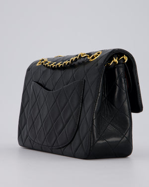Chanel Vintage Black Small Classic Double Flap Bag in Lambskin Leather with 24K Gold Hardware