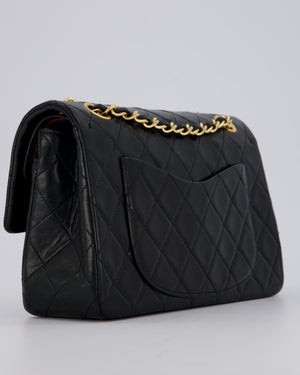 Chanel Vintage Black Small Classic Double Flap Bag in Lambskin Leather with 24K Gold Hardware