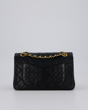 Chanel Vintage Black Small Classic Double Flap Bag in Lambskin Leather with 24K Gold Hardware