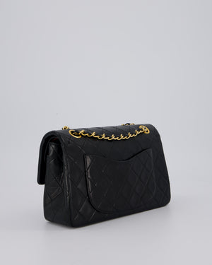 Chanel Vintage Black Small Classic Double Flap Bag in Lambskin Leather with 24K Gold Hardware