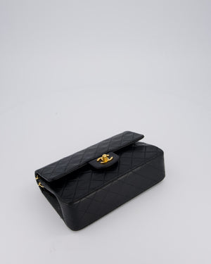 Chanel Vintage Black Small Classic Double Flap Bag in Lambskin Leather with 24K Gold Hardware